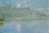 Albert Goodwin Canvas Paintings - Whitby by Moonlight